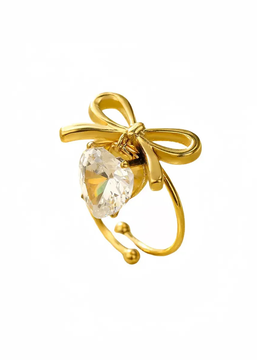 Bow Heart Ring