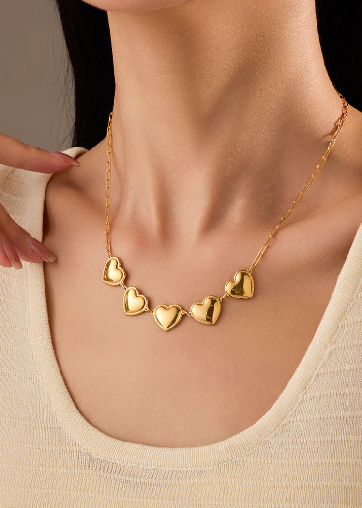Heart-in-a-row Necklace - Image 3