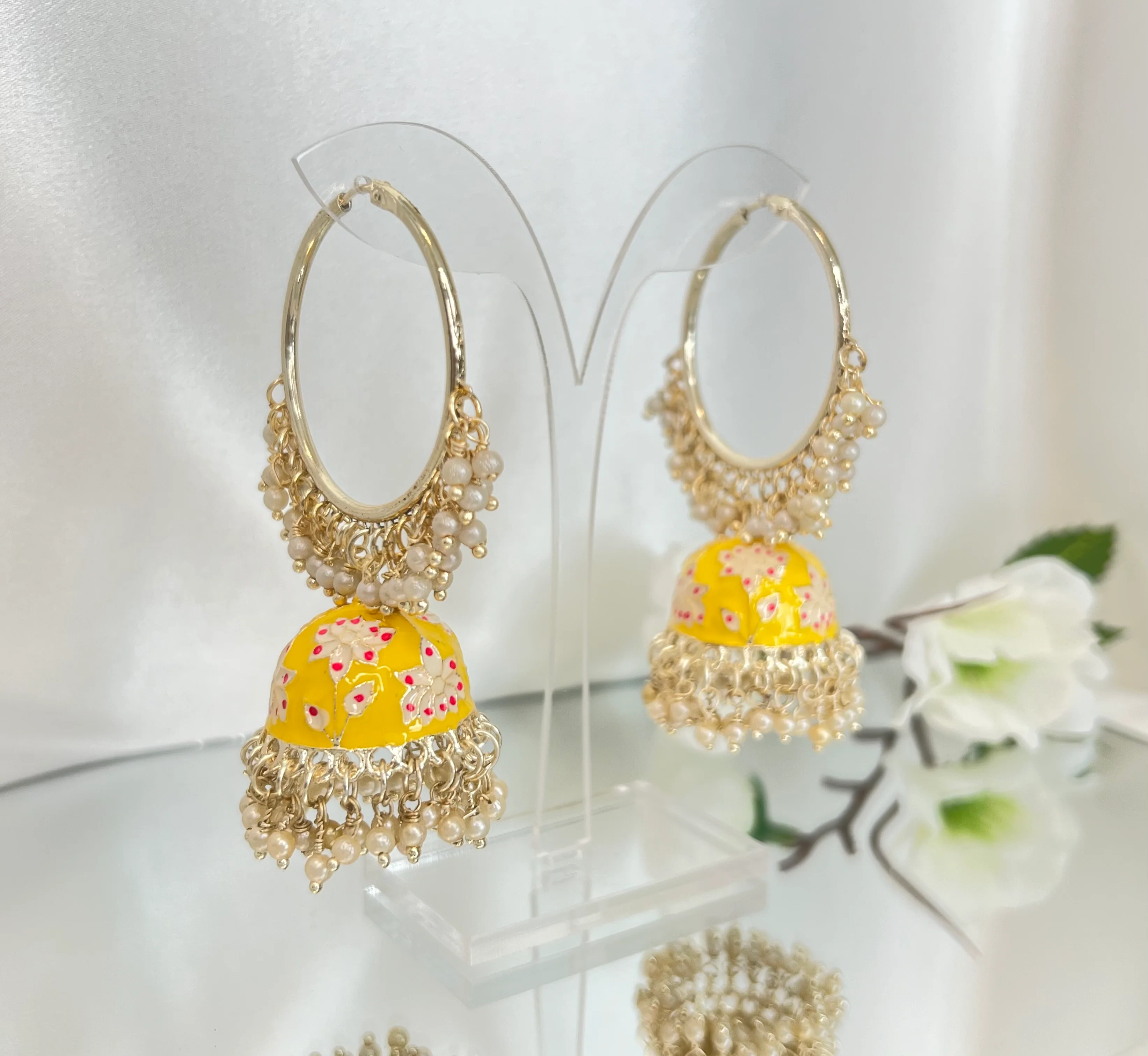 Meenakari jhumka earrings SALE - Image 4